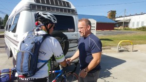 Our wonderful bike mechanic takes care of all our bike issues